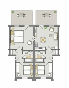 Beispielgrundriss Ferienhaus ebenerdig